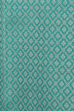 Collection of Arani Silk Brocade Turquoise Green Saree in a gallery layout