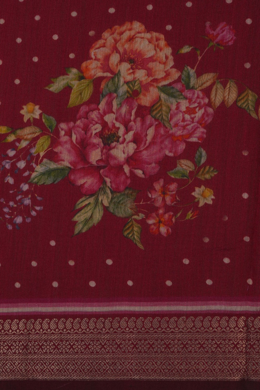 Image of Red Desi Tussar Silk Saree
