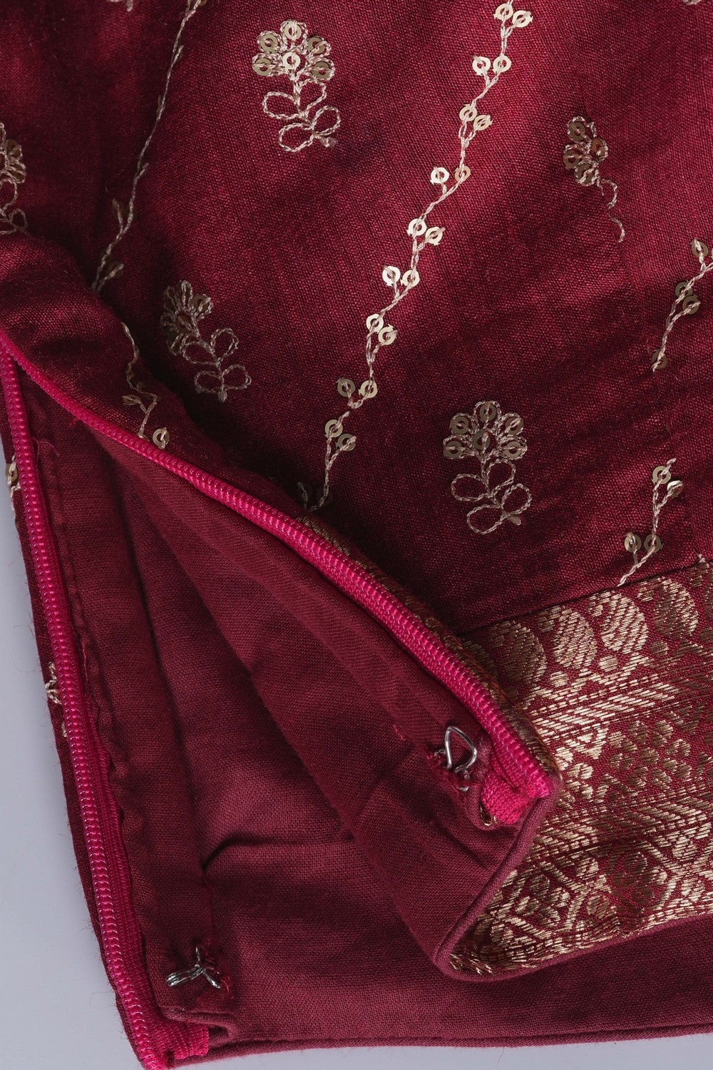 Image of Red Desi Tussar Silk Saree