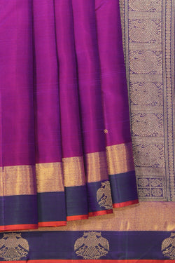 Collection of Kanjivaram-Silk Violet Saree in a gallery layout