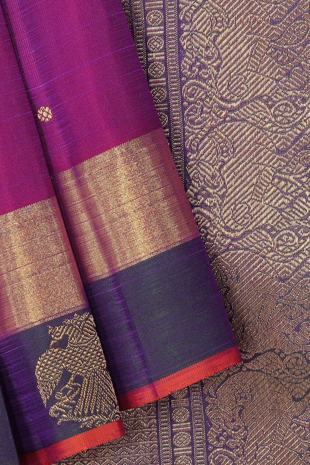 Collection of Kanjivaram-Silk Violet Saree in a gallery layout