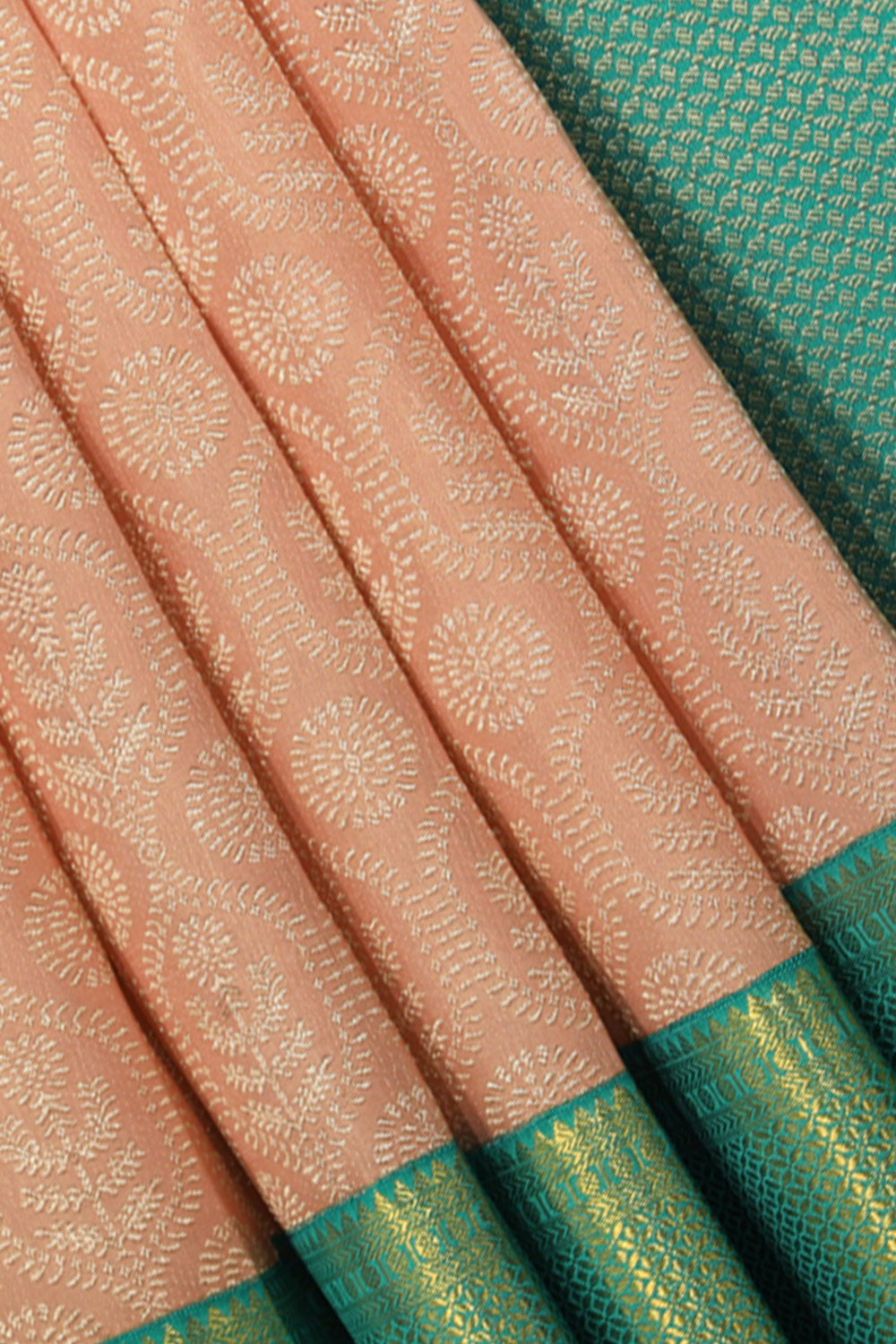Image of Kanchipattu Peach Saree