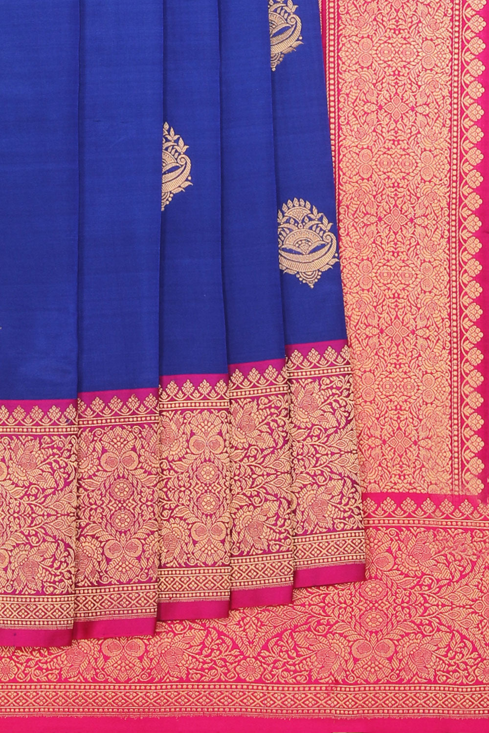 Collection of Banarasi Silk Indigo Blue Saree in a gallery layout