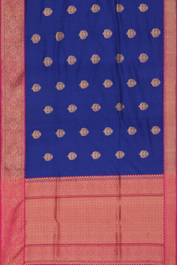 Collection of Banarasi Silk Indigo Blue Saree in a gallery layout