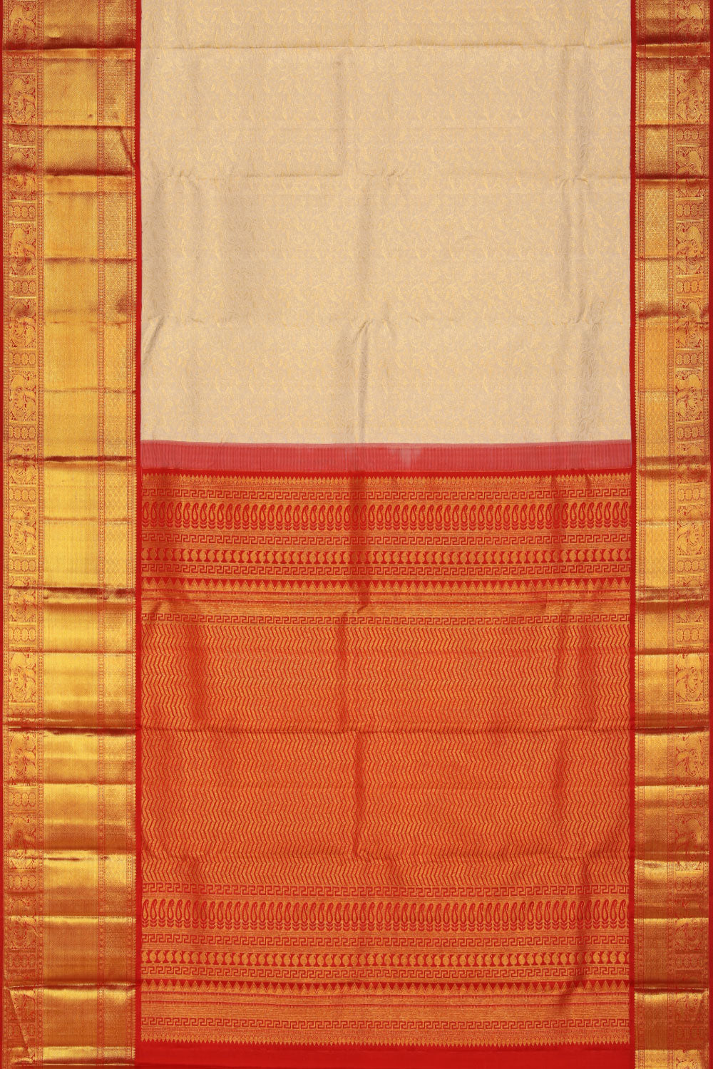 Kanchipattu An Ethereal Pearl Off-White Saree