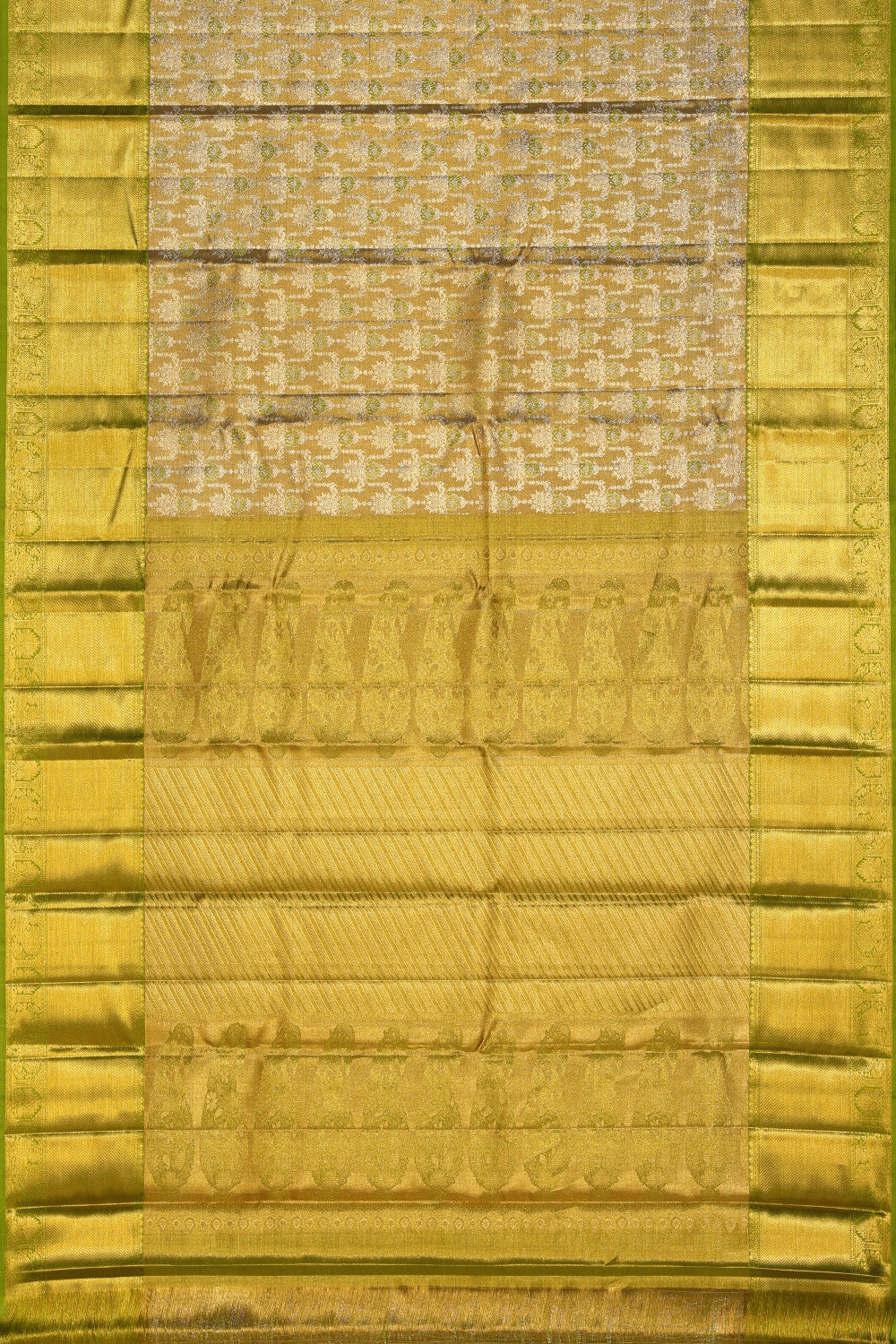 Collection of Kanchipattu Gold-Tissue Saree in a gallery layout