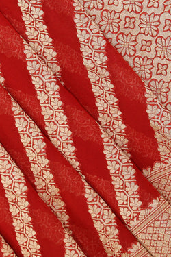 Image of Banarasi Chiffon Red Saree