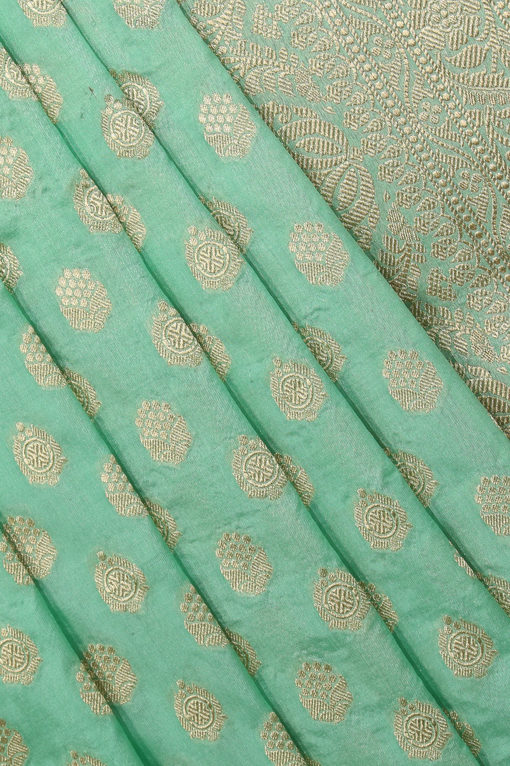 Image of Banarasi Silk Aqua-Green Saree