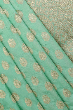 Collection of Banarasi Silk Aqua-Green Saree in a gallery layout