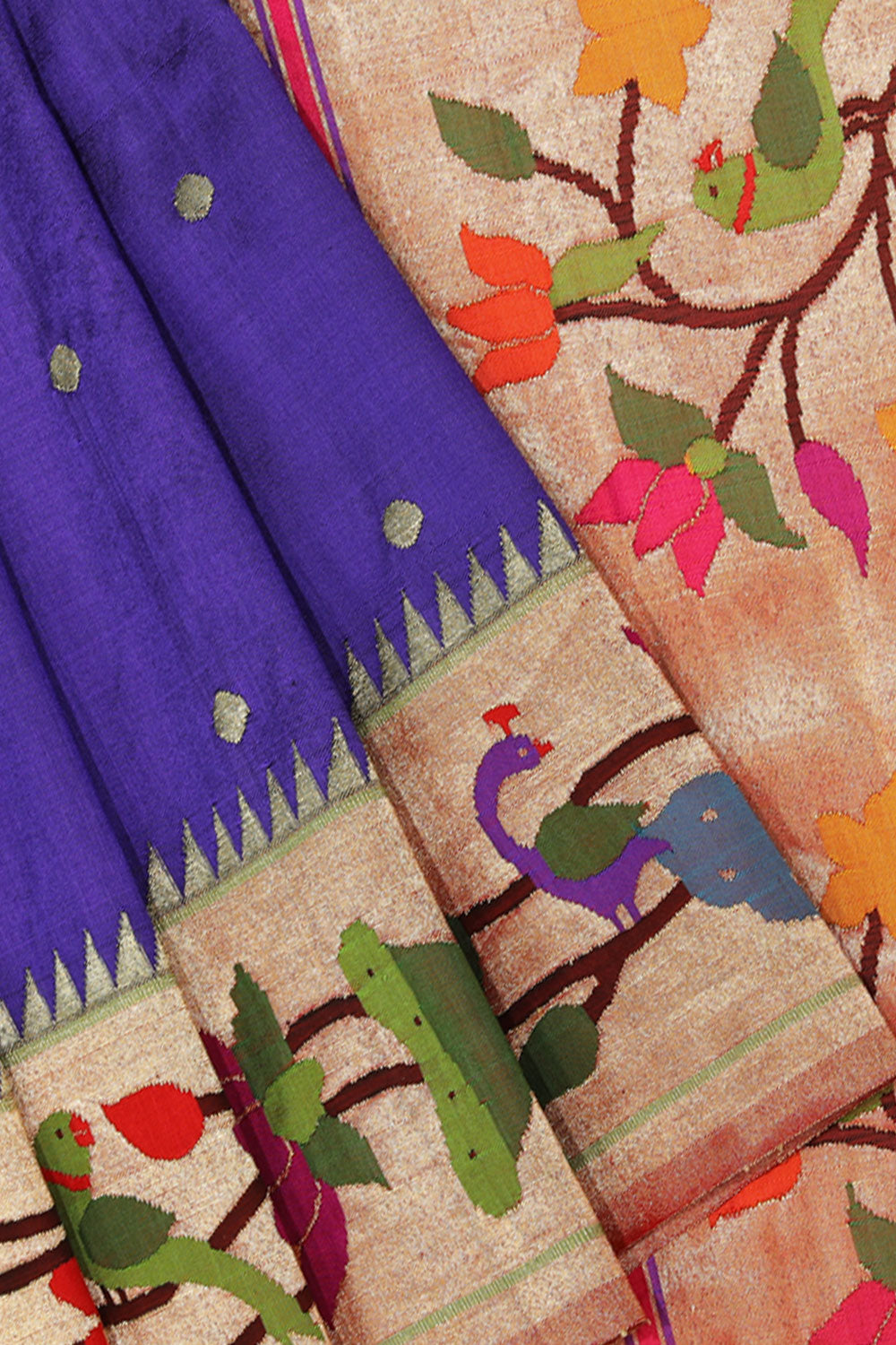 Paithani-Silk Indigo Blue Saree