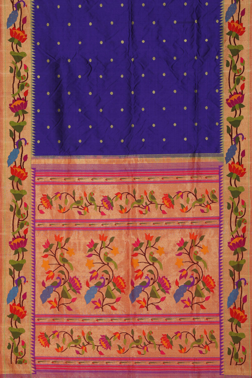 Paithani-Silk Indigo Blue Saree