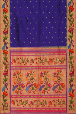 Image of Paithani-Silk Indigo Blue Saree