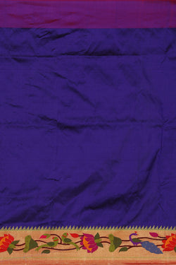 Image of Paithani-Silk Indigo Blue Saree