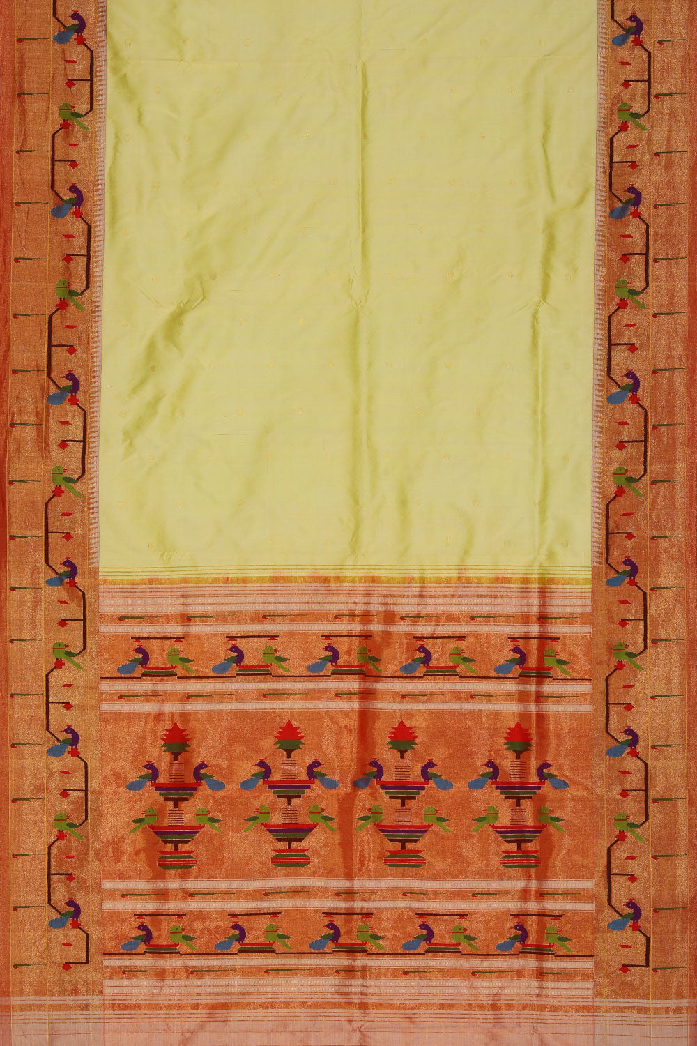 Paithani-Silk Spring Yellow Saree