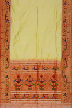 Image of Paithani-Silk Spring Yellow Saree