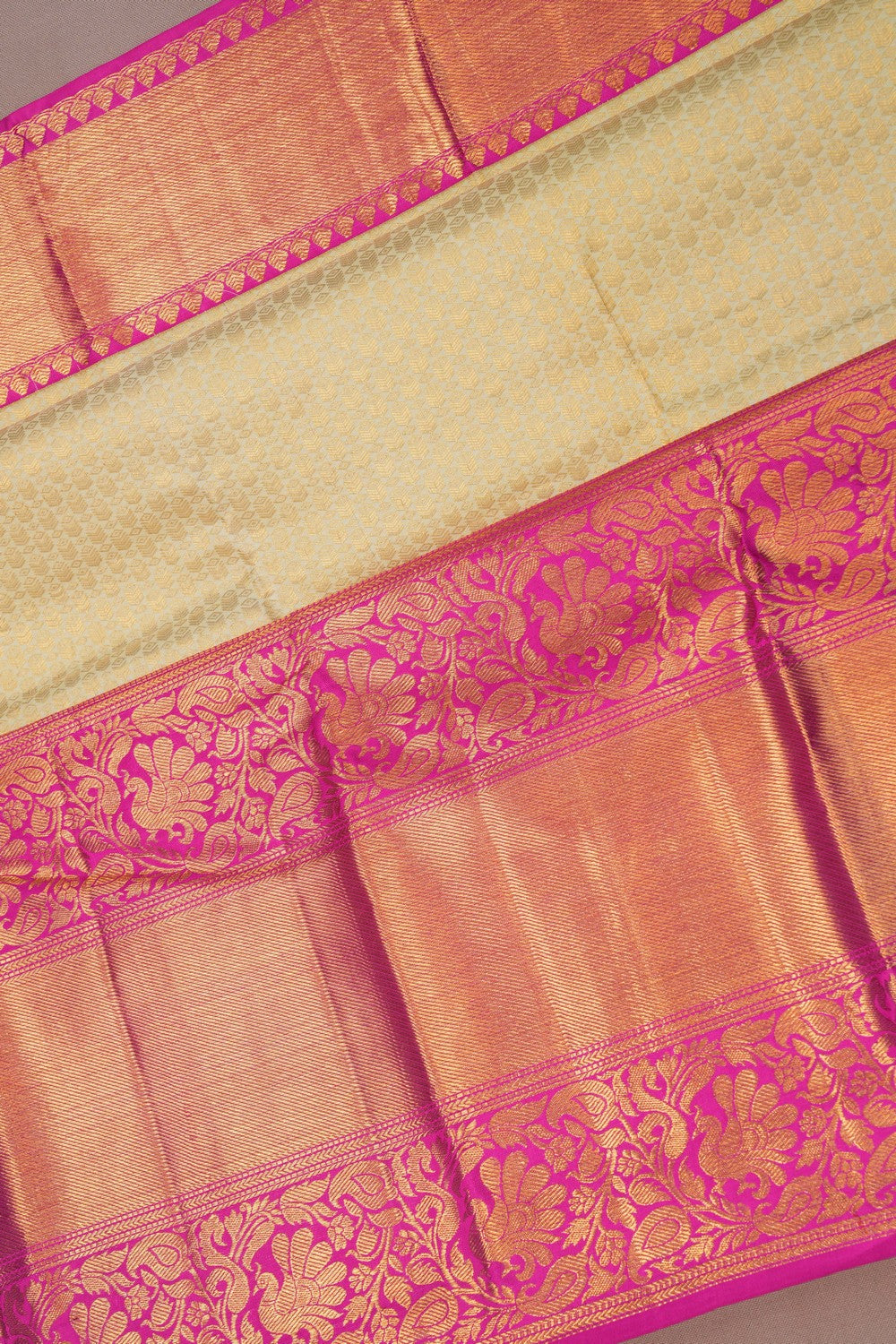 Image of Kanchipattu Brocade Off-White Saree