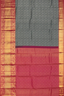 Collection of Kanchipattu Grey Saree in a gallery layout