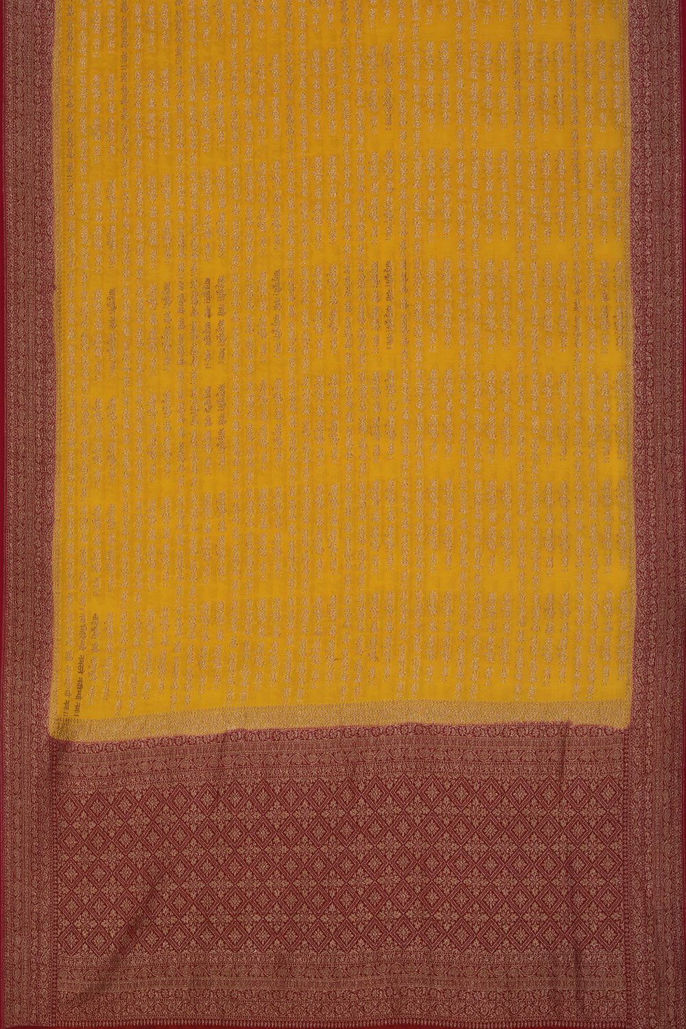 Collection of Banarasi Chiffon Yellow Saree in a gallery layout