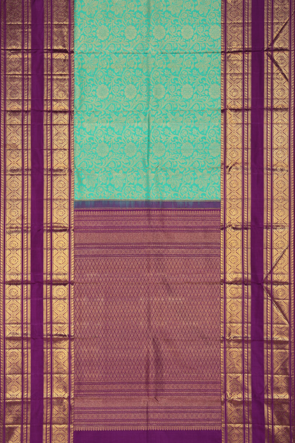 Image of Kanchipattu Brocade Sea Green Saree