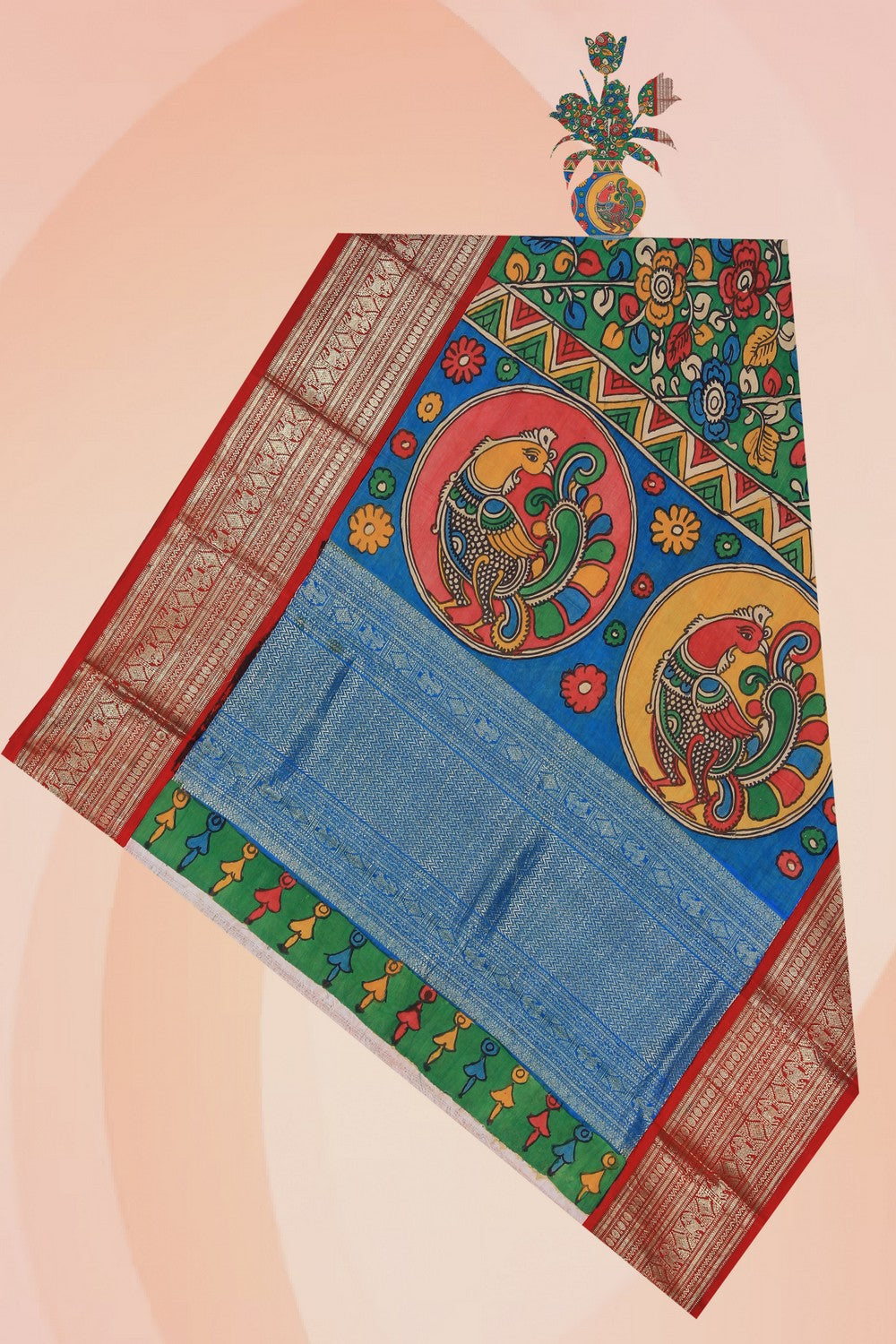 Kanchi Silk Kalamkari Dupatta