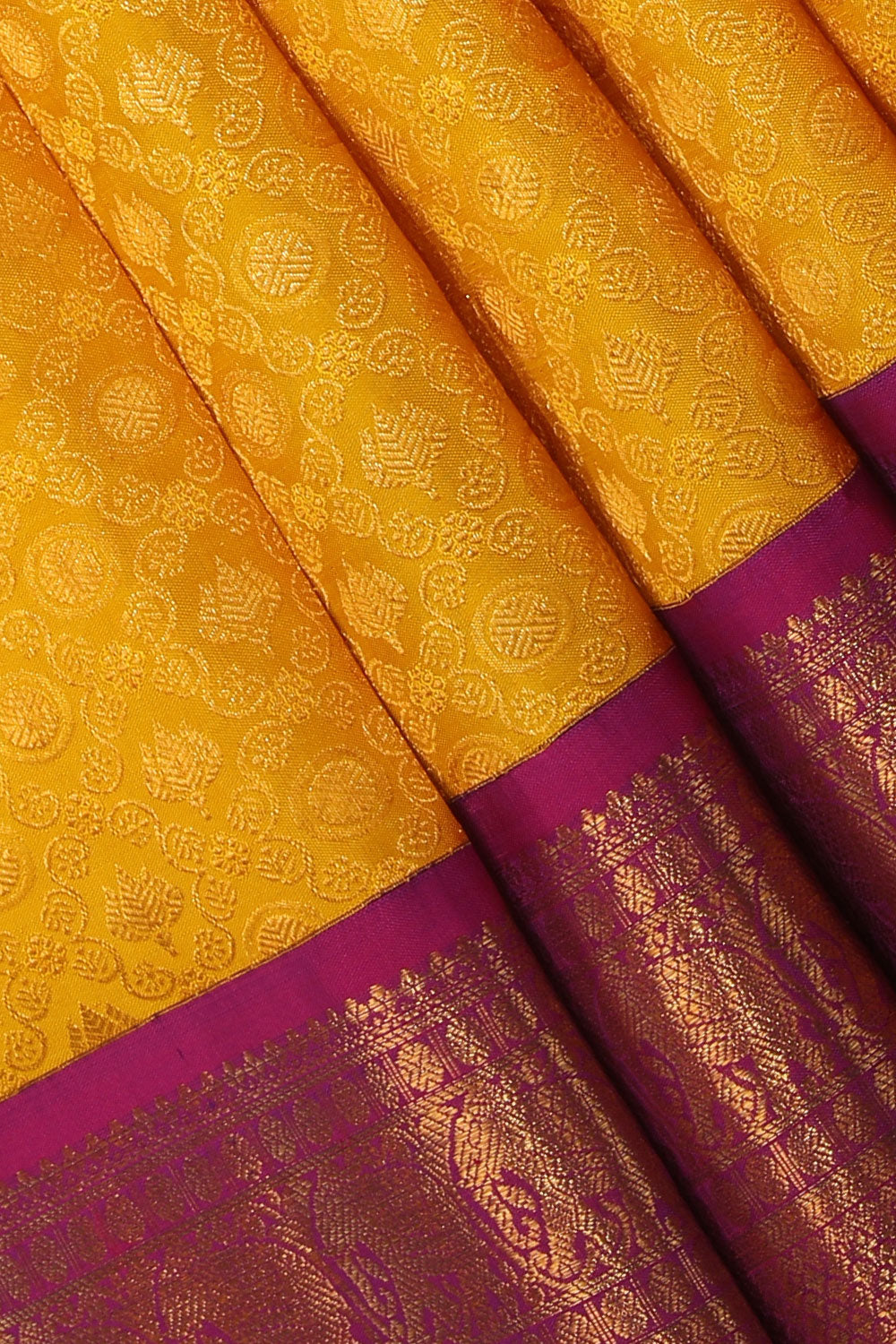 Kanchipattu Brocade Yellow Saree