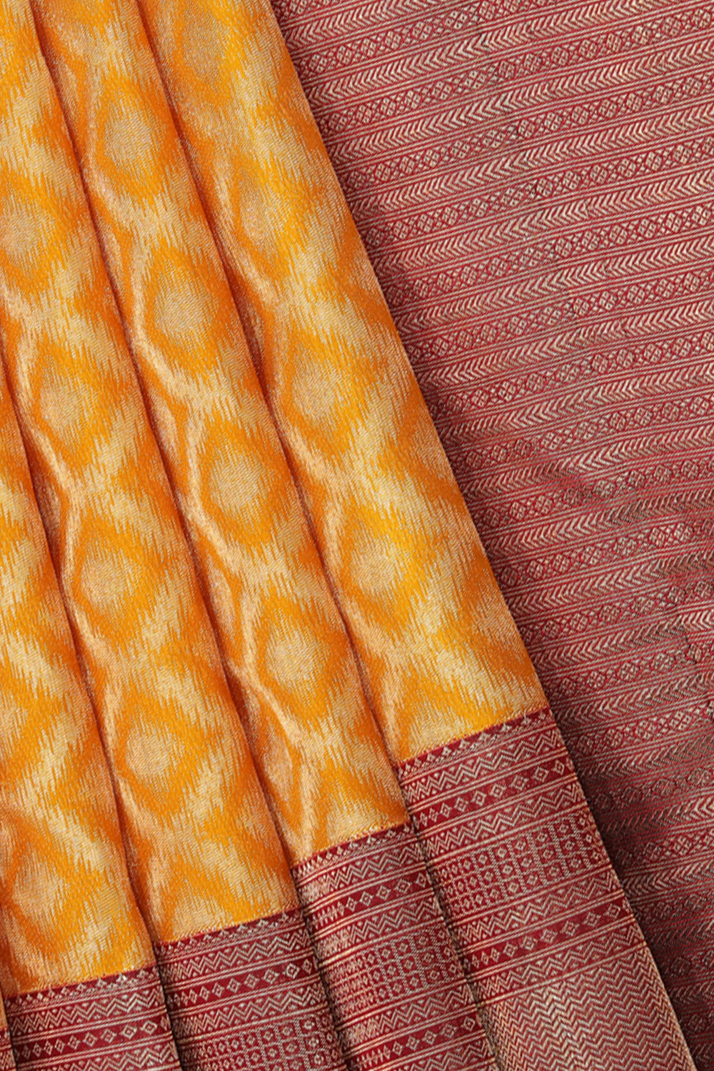 Image of Kanjivaram-Silk Yellow Saree