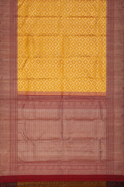 Collection of Kanjivaram-Silk Yellow Saree in a gallery layout