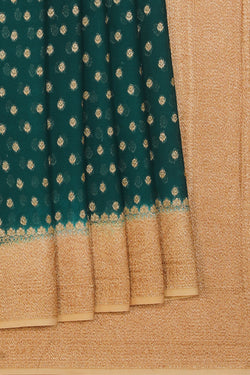 Collection of Banarasi-Chiffon Teal-Green Saree in a gallery layout