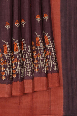 Image of Tussar Embroidery Saree