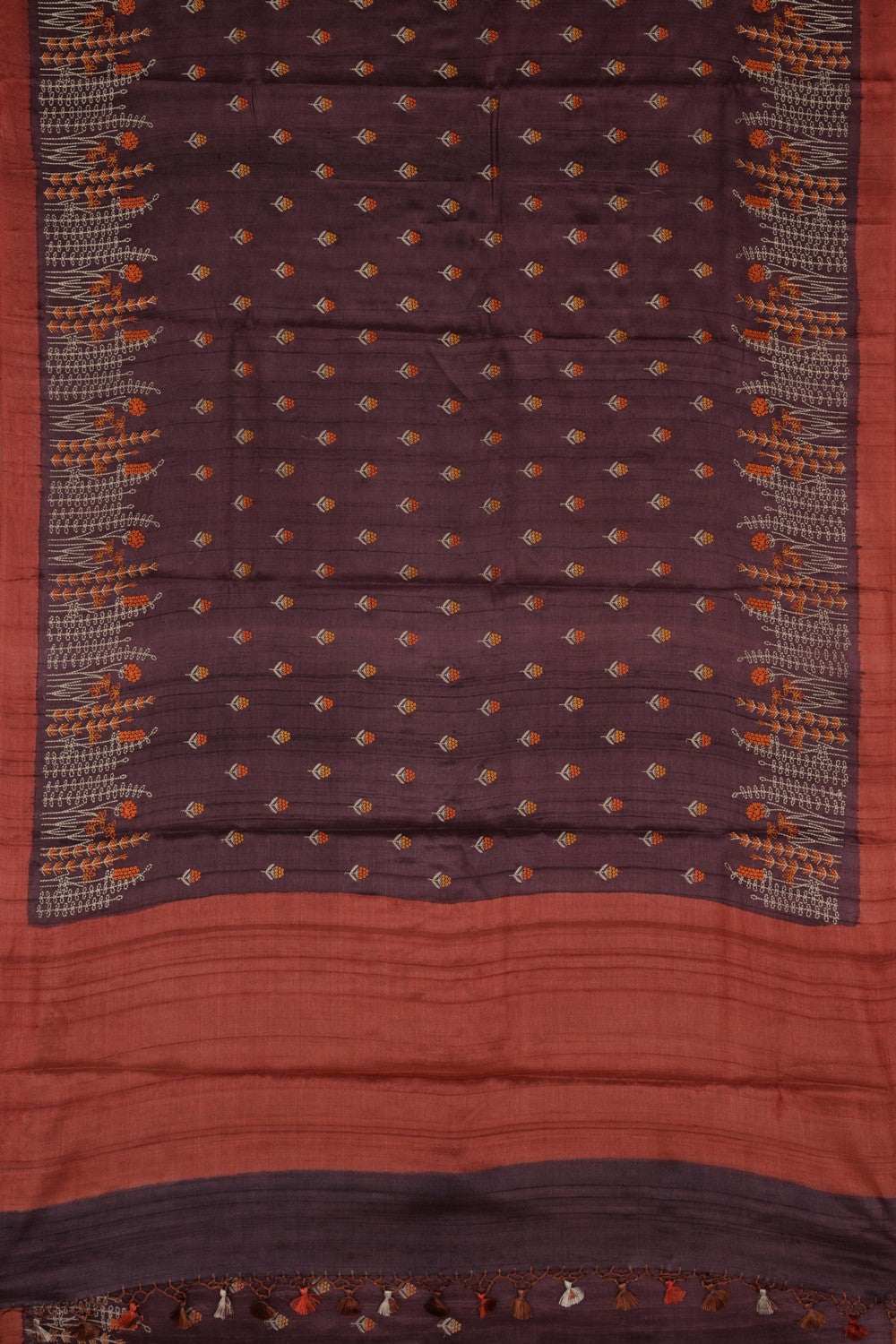 Tussar Embroidery Saree