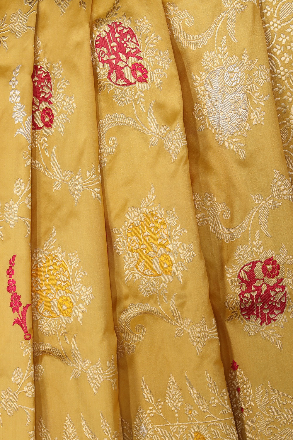 Collection of Banarasi Silk Yellow Saree in a gallery layout