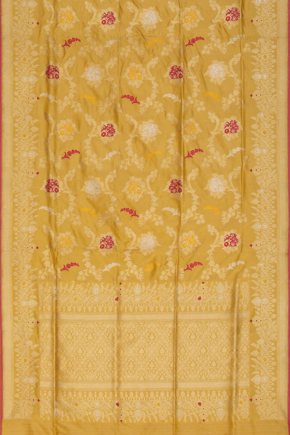 Collection of Banarasi Silk Yellow Saree in a gallery layout