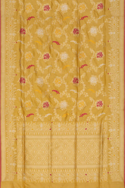 Collection of Banarasi Silk Yellow Saree in a gallery layout