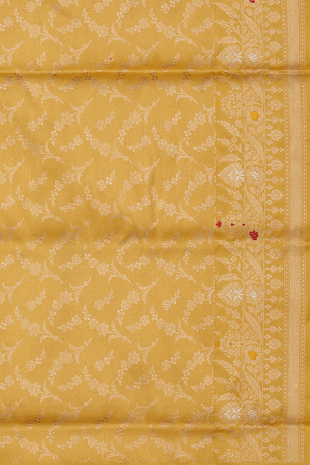 Collection of Banarasi Silk Yellow Saree in a gallery layout