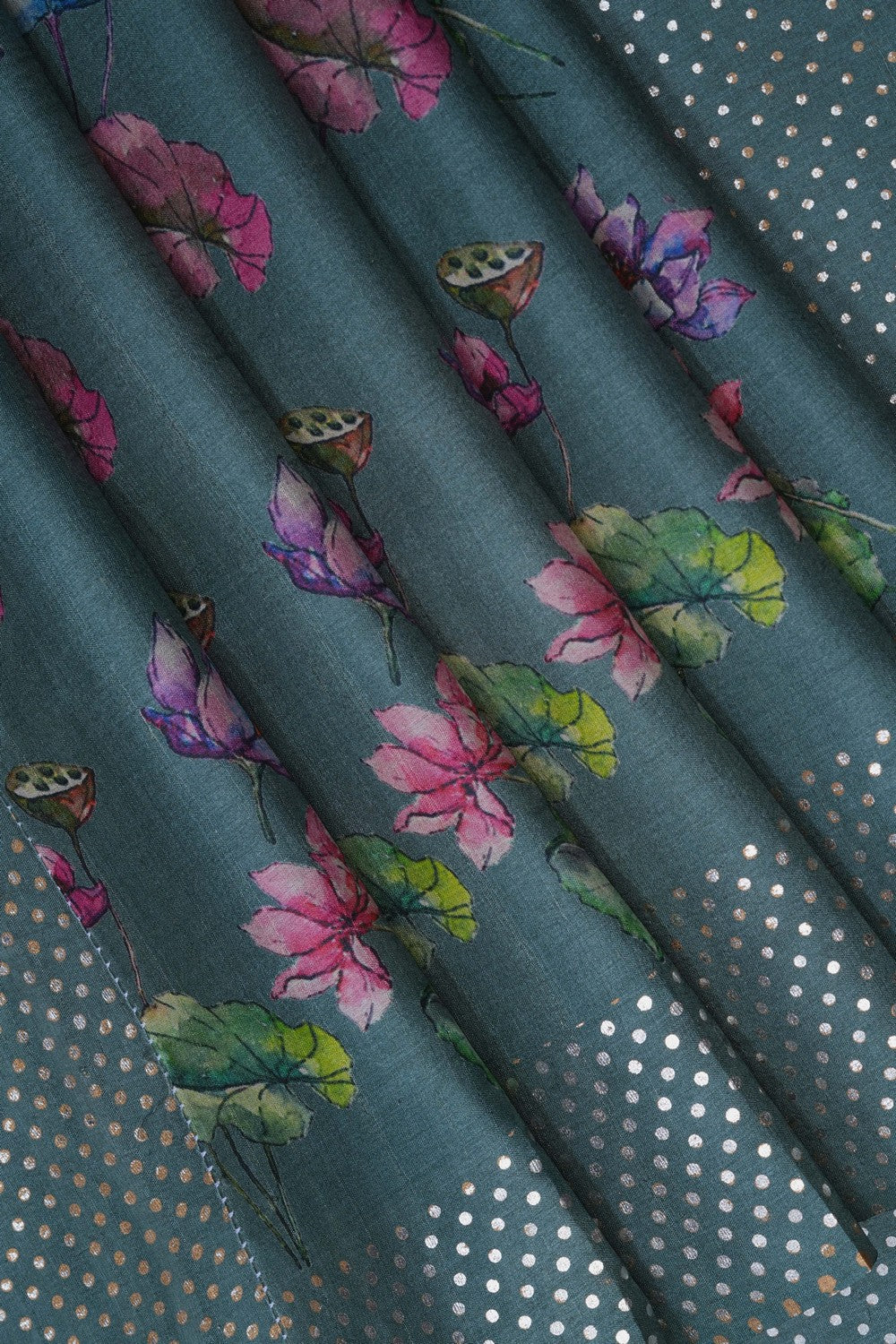 Image of Floral Printed Desi Tussar Silk Saree
