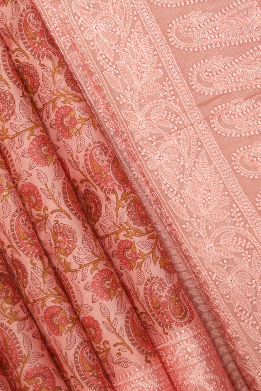 Image of Tussar Silk Flower Print Saree