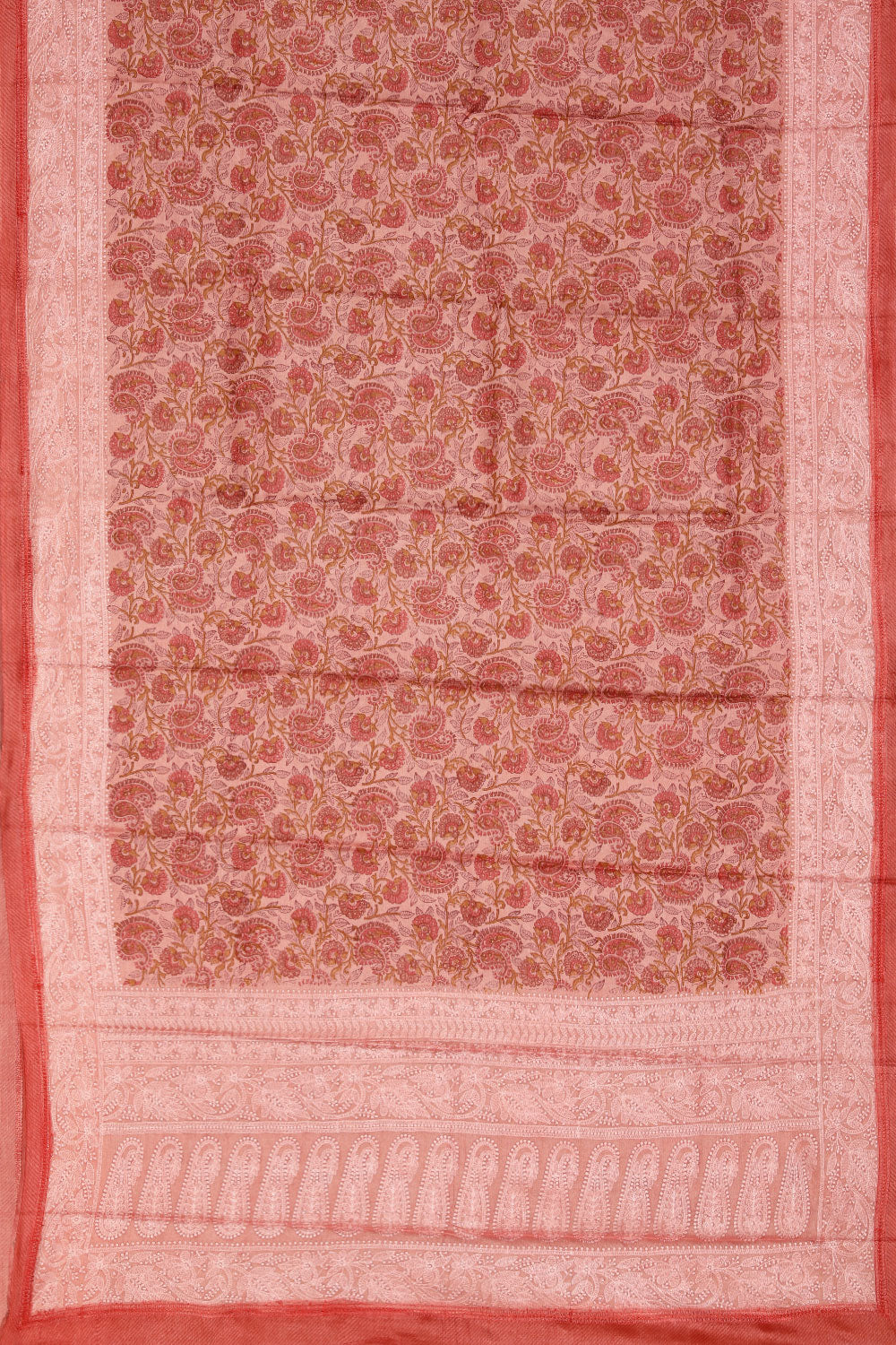 Image of Tussar Silk Flower Print Saree