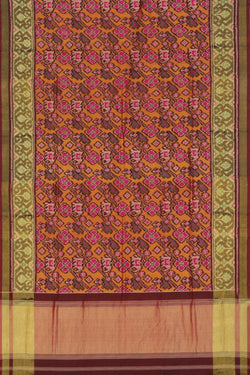 Collection of Rajkot Patola Silk Orange Saree in a gallery layout