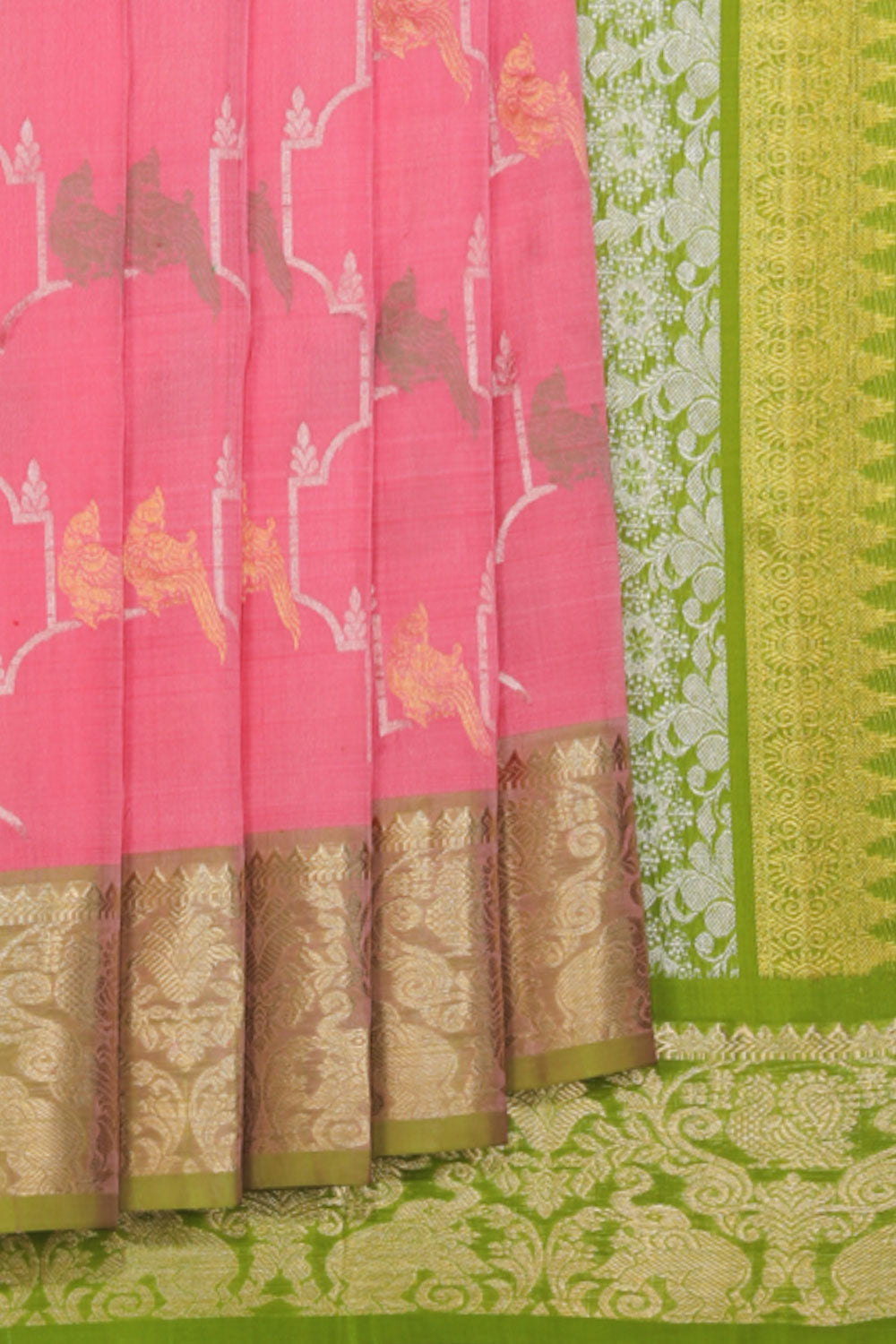 Collection of Venkatagiri-Silk Pink Saree in a gallery layout