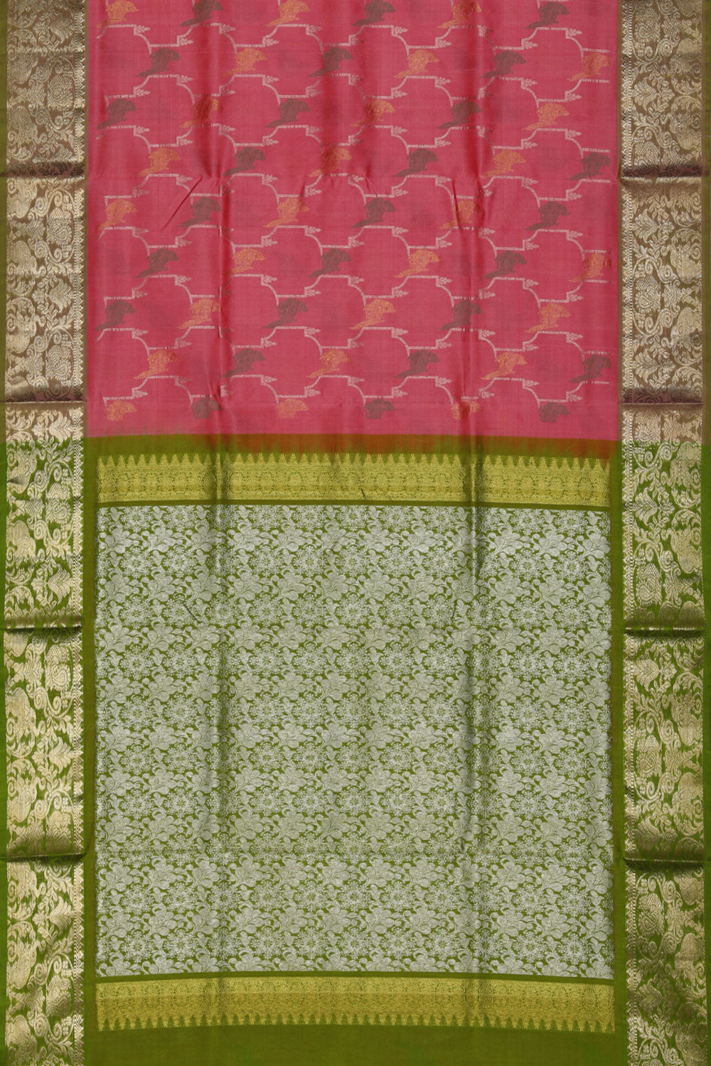 Collection of Venkatagiri-Silk Pink Saree in a gallery layout