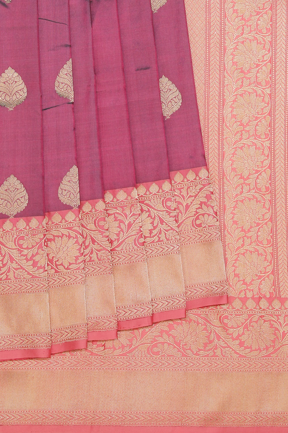 Collection of Banarasi Silk Violet Saree in a gallery layout