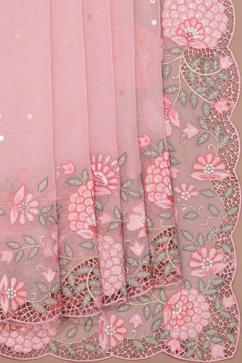 Kora Silk Light Pink Saree