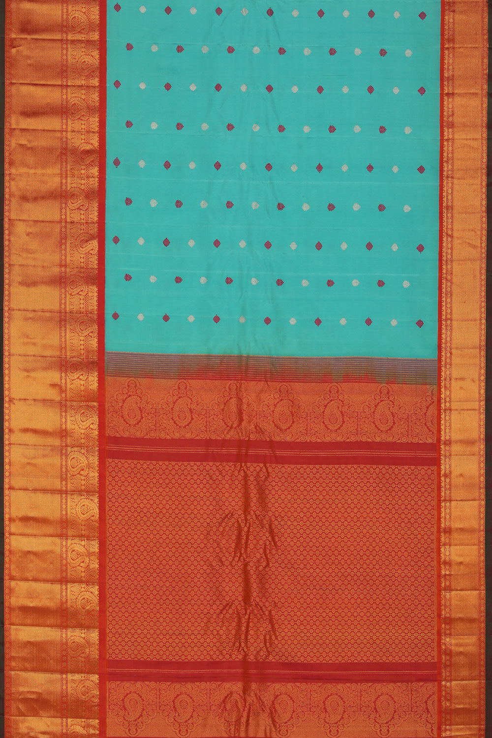 Gadwal Silk Sea-Green Saree