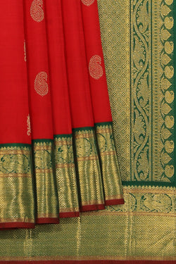 Collection of Kanchipuram Silk Red Saree in a gallery layout