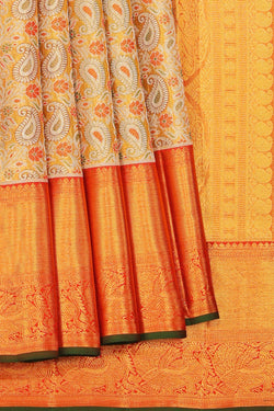 Collection of Kanchipattu Gold Saree in a gallery layout