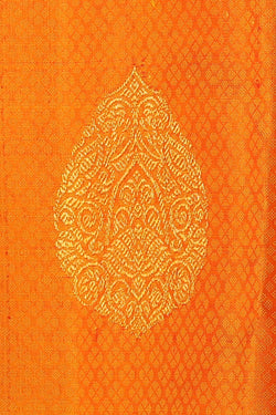 Collection of Arani-Silk Mustard Saree in a gallery layout