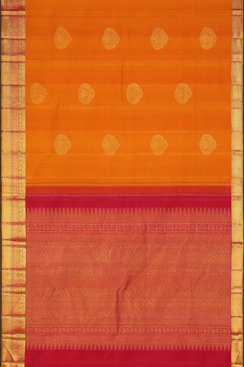 Collection of Arani-Silk Mustard Saree in a gallery layout