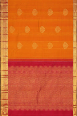 Collection of Arani-Silk Mustard Saree in a gallery layout