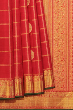 Collection of Kanchipuram Silk Red Saree in a gallery layout