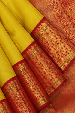 Collection of Arani-Silk Spring Green Saree in a gallery layout